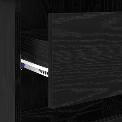 Bureau met lade Zwart Eiken 90 x 37,5 x 75 cm Bewerkt hout