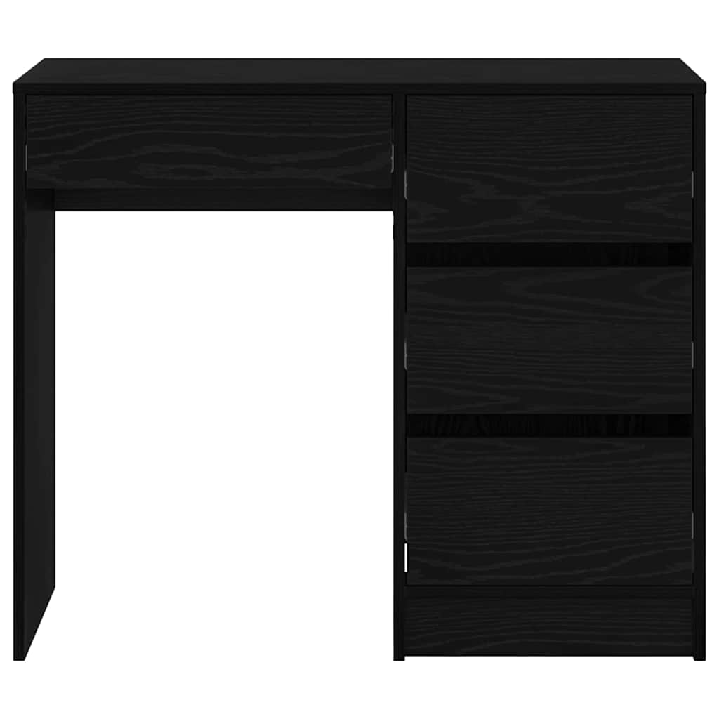 Bureau met lade Zwart Eiken 90 x 37,5 x 75 cm Bewerkt hout