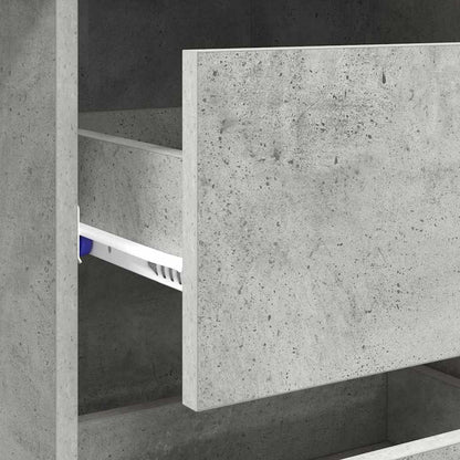 Bureau met lade Beton Grijs 90 x 37,5 x 75 cm Bewerkt hout