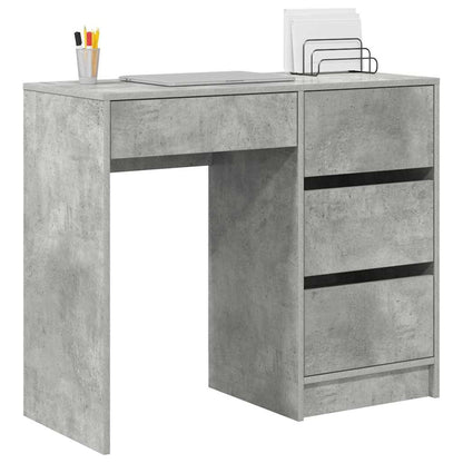 Bureau met lade Beton Grijs 90 x 37,5 x 75 cm Bewerkt hout