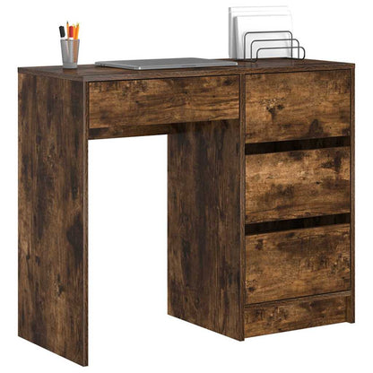 Bureau met lade Gerookt eiken 90 x 37,5 x 75 cm Bewerkt hout