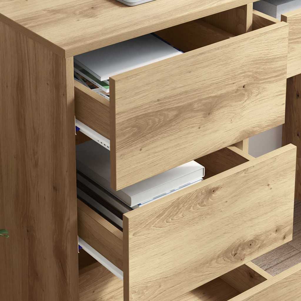 Bureau met lade Artisan Eiken 90 x 37,5 x 75 cm Bewerkt hout