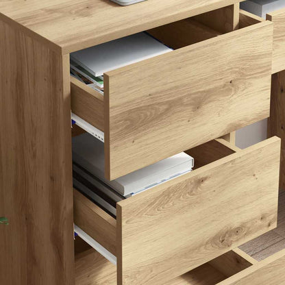 Bureau met lade Artisan Eiken 90 x 37,5 x 75 cm Bewerkt hout