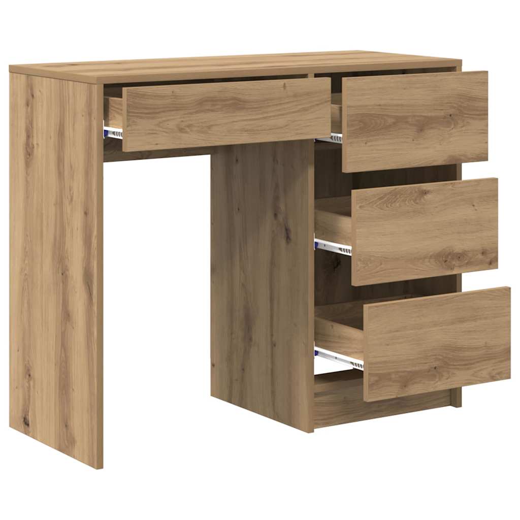 Bureau met lade Artisan Eiken 90 x 37,5 x 75 cm Bewerkt hout