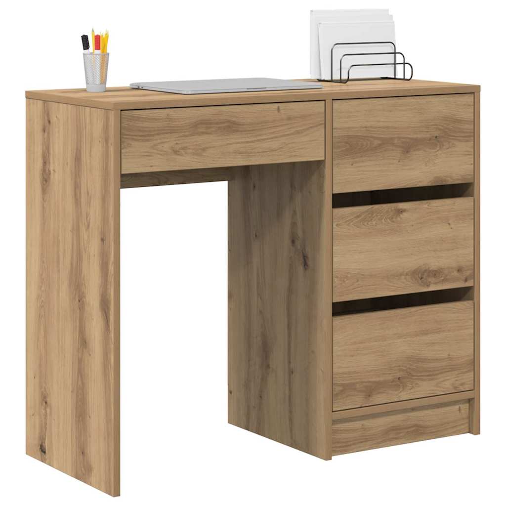 Bureau met lade Artisan Eiken 90 x 37,5 x 75 cm Bewerkt hout