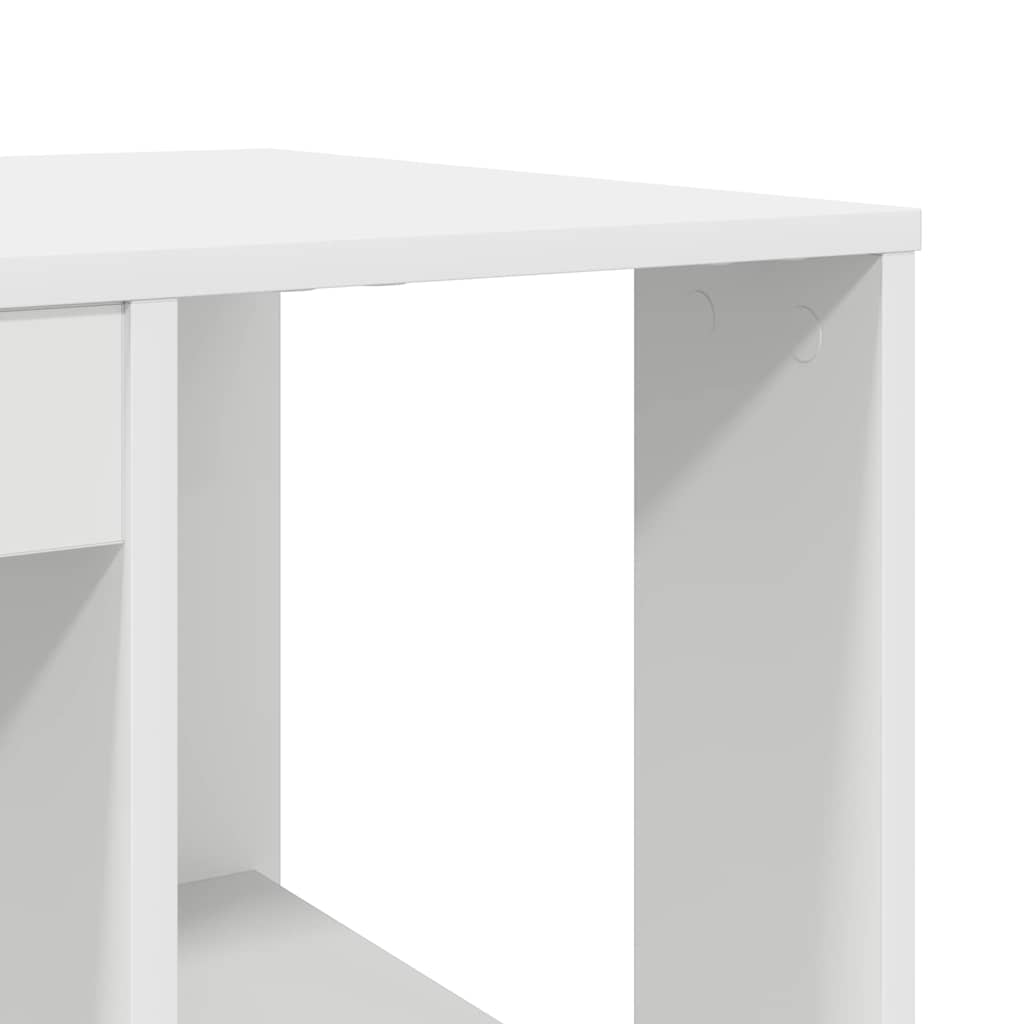 Bureau met plank met opslag Wit 130 x 50.5 x 75 cm Bewerkt hout