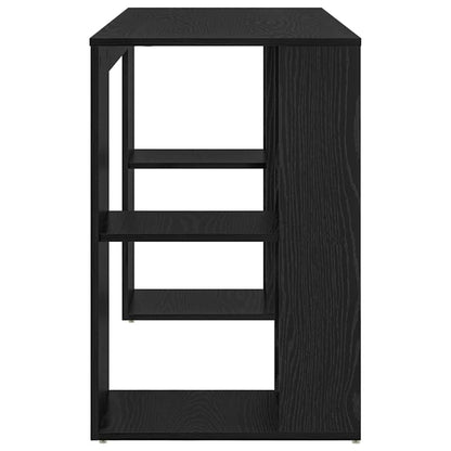 Bureau met plank Zwart Eiken 130 x 50.5 x 75 cm Bewerkt hout