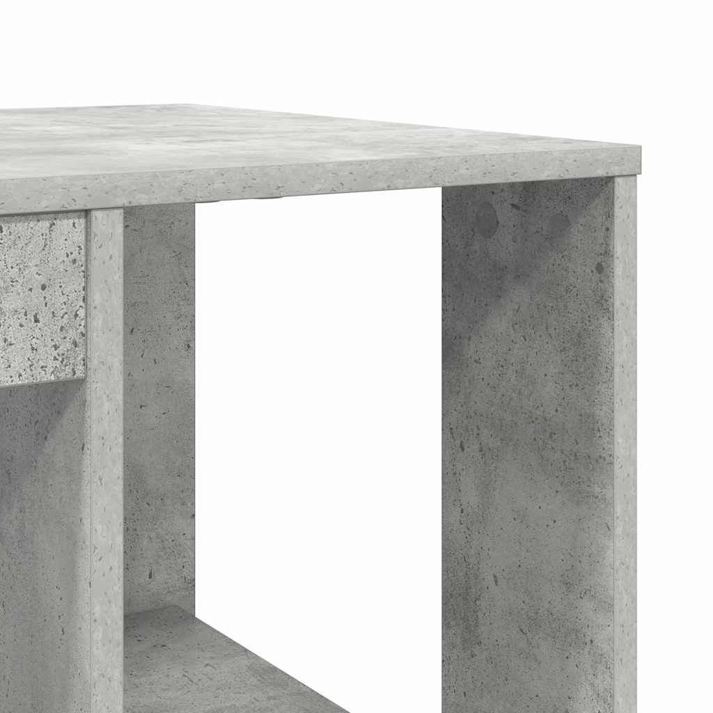 Bureau met plank Beton Grijs 130 x 50.5 x 75 cm Bewerkt hout