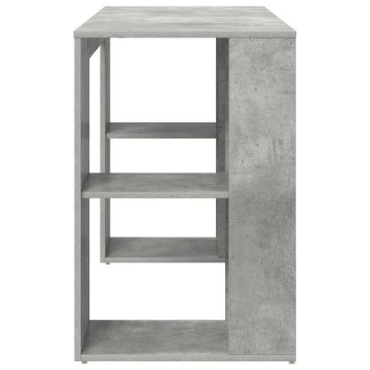 Bureau met plank Beton Grijs 130 x 50.5 x 75 cm Bewerkt hout