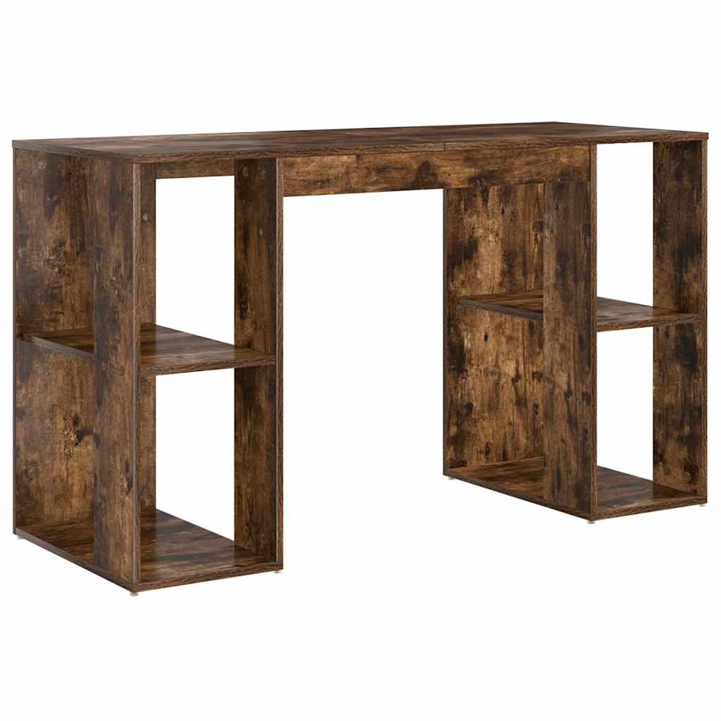 Bureau met plank Gerookt eiken 130 x 50.5 x 75 cm Bewerkt hout