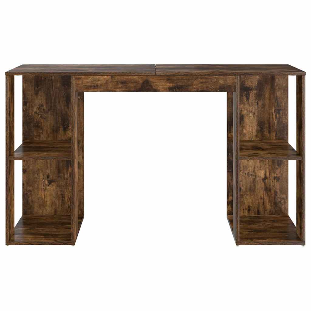 Bureau met plank Gerookt eiken 130 x 50.5 x 75 cm Bewerkt hout