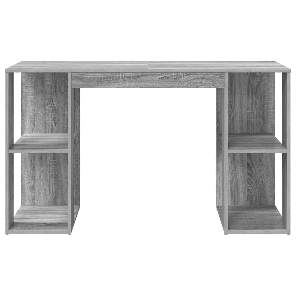 Bureau met plank Grijs Sonoma 130 x 50.5 x 75 cm Bewerkt hout