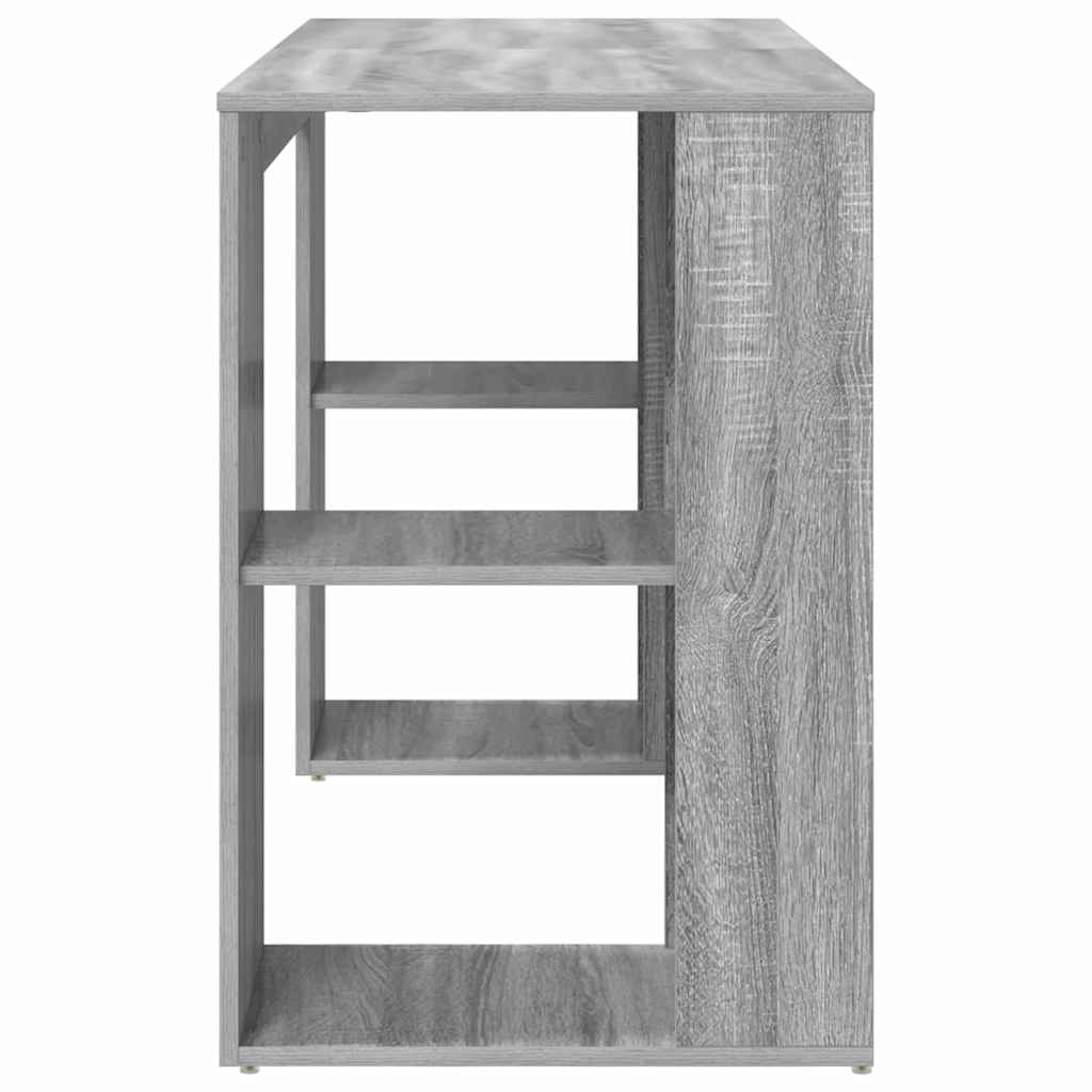 Bureau met plank Grijs Sonoma 130 x 50.5 x 75 cm Bewerkt hout