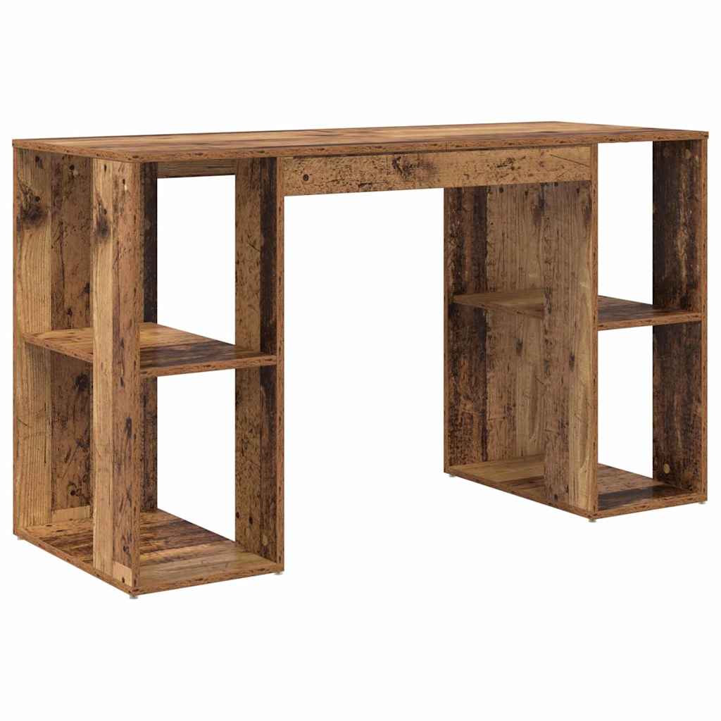 Bureau met plank Oud Hout 130 x 50.5 x 75 cm Bewerkt hout