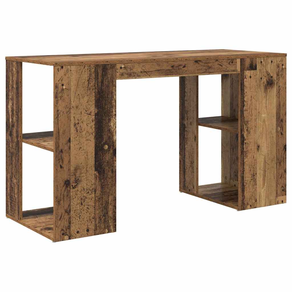 Bureau met plank Oud Hout 130 x 50.5 x 75 cm Bewerkt hout