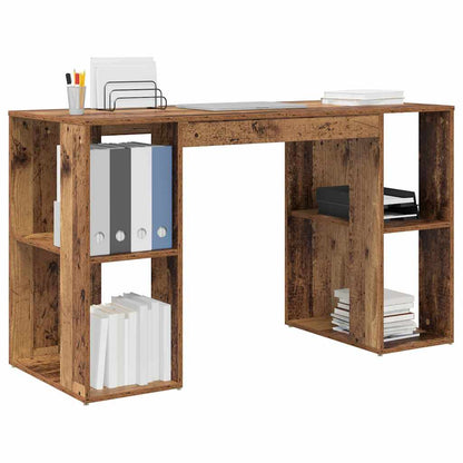 Bureau met plank Oud Hout 130 x 50.5 x 75 cm Bewerkt hout