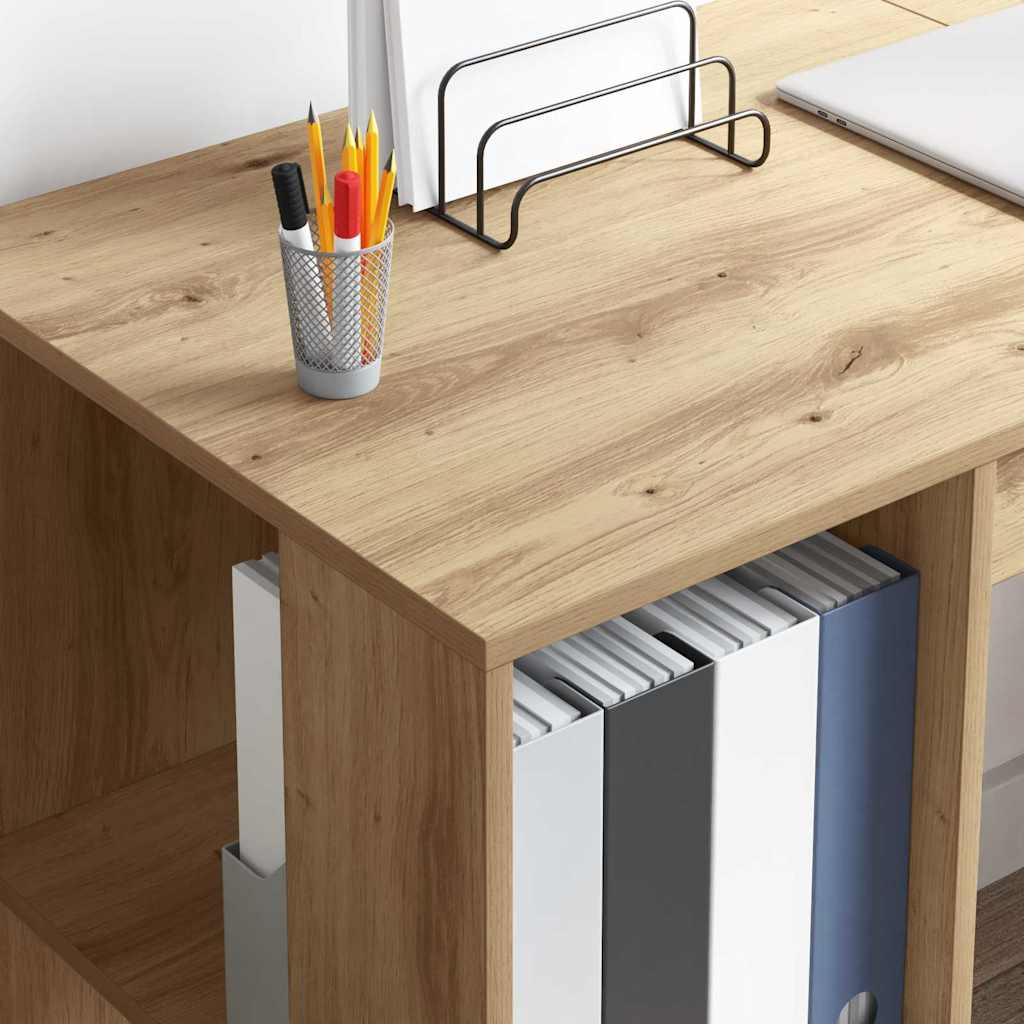 Bureau met plank Artisan Eiken 130 x 50.5 x 75 cm Bewerkt hout