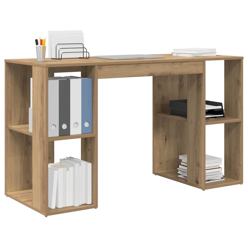 Bureau met plank Artisan Eiken 130 x 50.5 x 75 cm Bewerkt hout