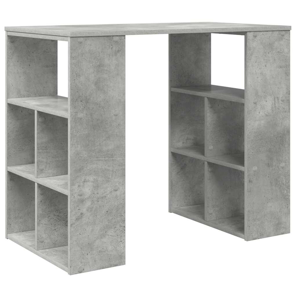 Bureau met plank Beton Grijs 90 x 50 x 75 cm Bewerkt hout