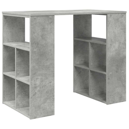 Bureau met plank Beton Grijs 90 x 50 x 75 cm Bewerkt hout