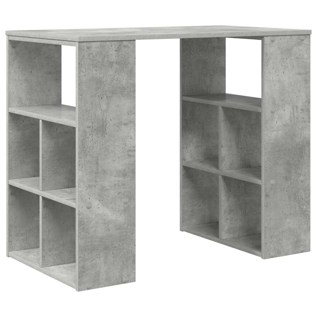 Bureau met plank Beton Grijs 90 x 50 x 75 cm Bewerkt hout