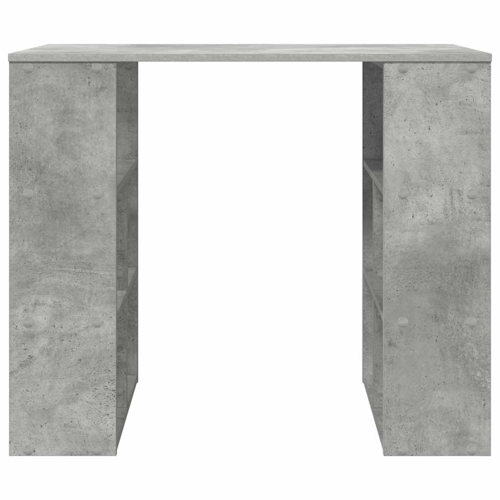 Bureau met plank Beton Grijs 90 x 50 x 75 cm Bewerkt hout
