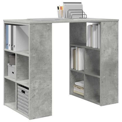 Bureau met plank Beton Grijs 90 x 50 x 75 cm Bewerkt hout