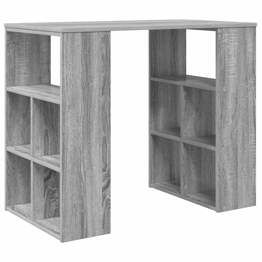 Bureau met plank Grijs Sonoma 90 x 50 x 75 cm Bewerkt hout
