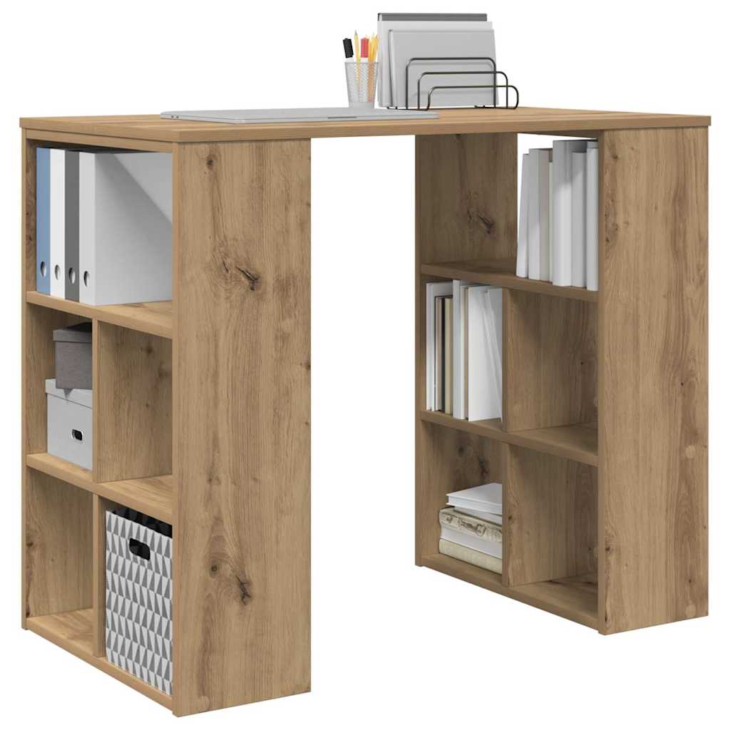 Bureau met plank Artisan Eiken 90 x 50 x 75 cm Bewerkt hout