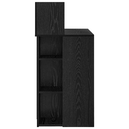 Bureau met plank Zwart Eiken 90 x 48 x 101,5 cm Bewerkt hout