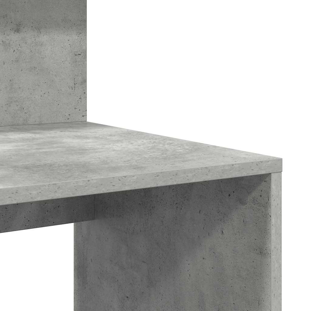 Bureau met plank Beton Grijs 90 x 48 x 101,5 cm Bewerkt hout
