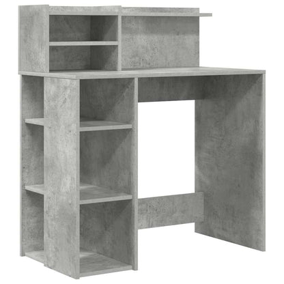 Bureau met plank Beton Grijs 90 x 48 x 101,5 cm Bewerkt hout