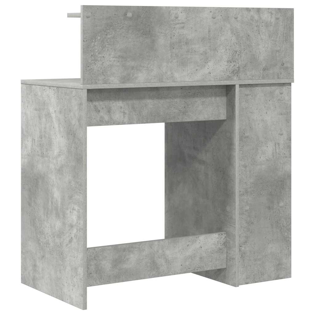 Bureau met plank Beton Grijs 90 x 48 x 101,5 cm Bewerkt hout