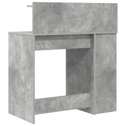 Bureau met plank Beton Grijs 90 x 48 x 101,5 cm Bewerkt hout