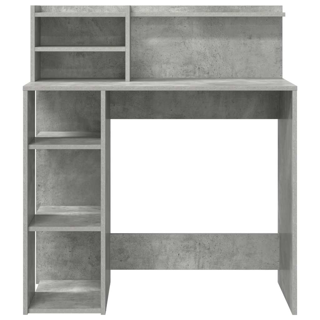 Bureau met plank Beton Grijs 90 x 48 x 101,5 cm Bewerkt hout