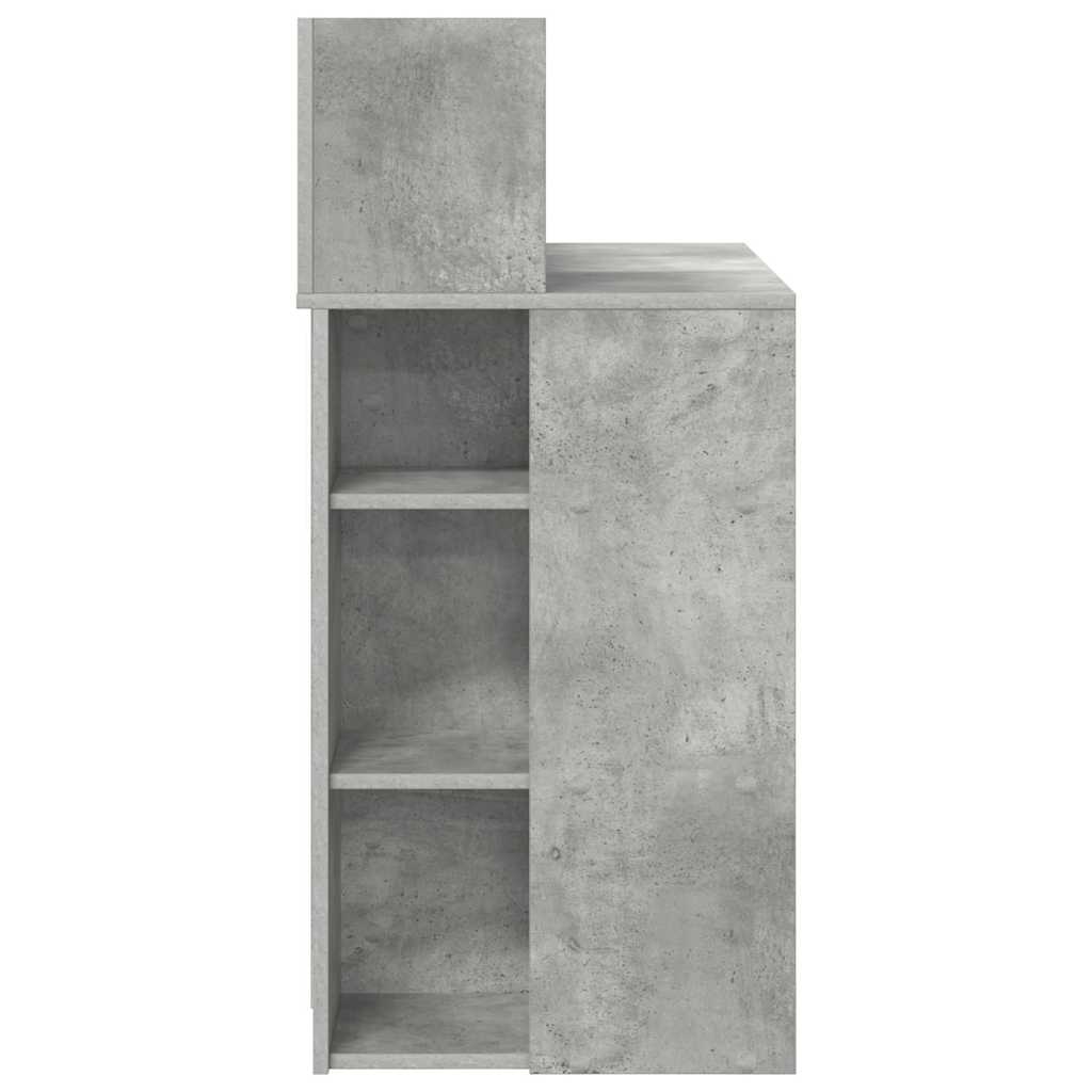 Bureau met plank Beton Grijs 90 x 48 x 101,5 cm Bewerkt hout
