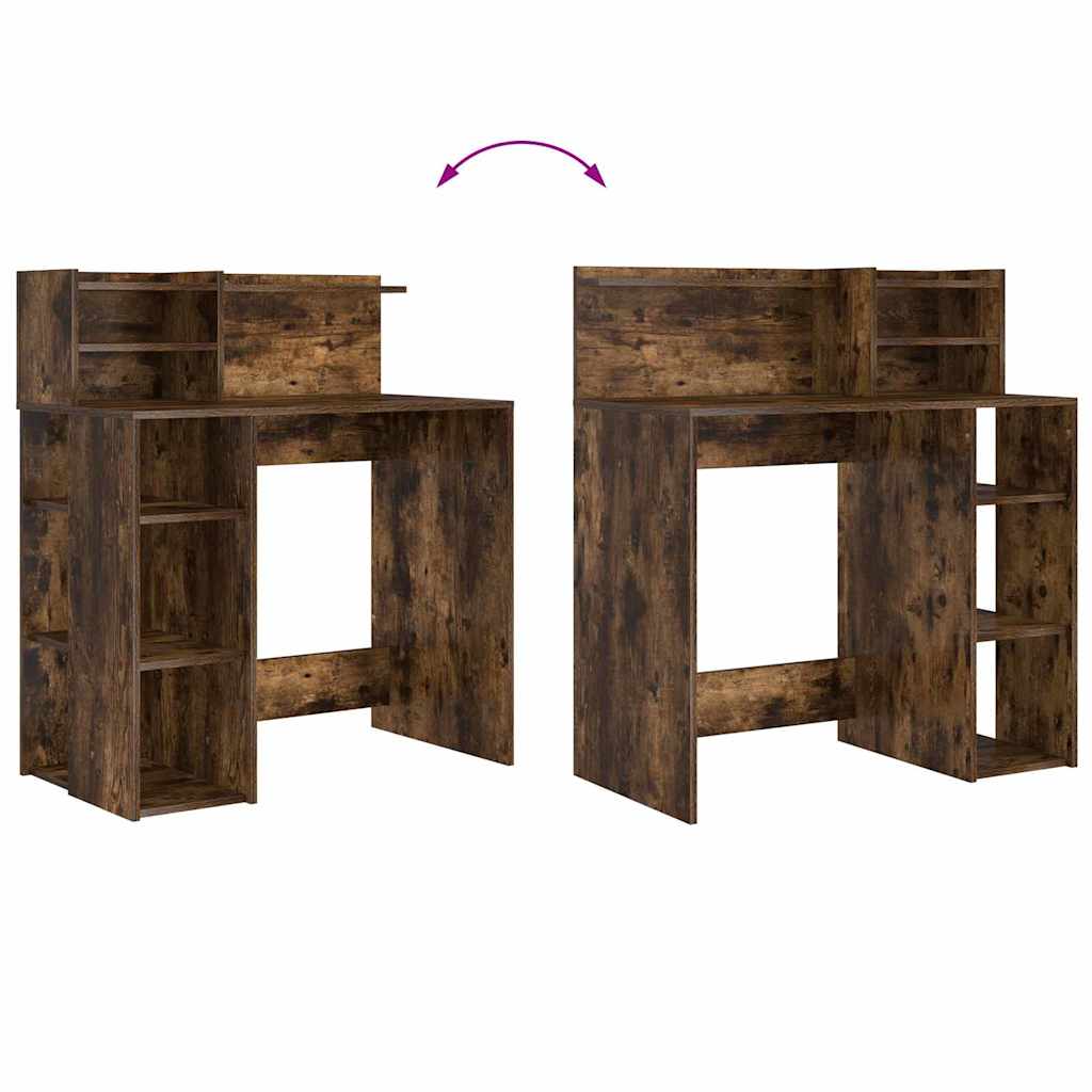 Bureau met plank Gerookt eiken 90 x 48 x 101,5 cm Bewerkt hout