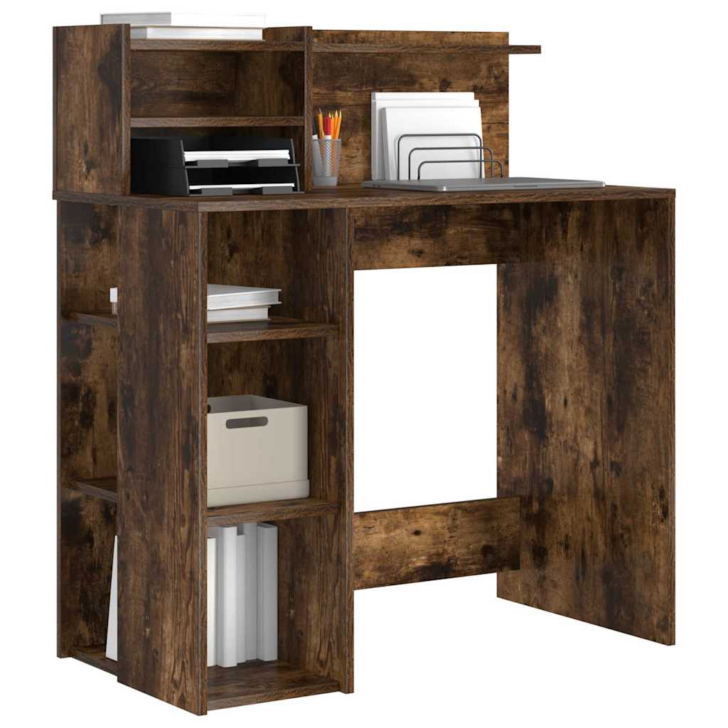 Bureau met plank Gerookt eiken 90 x 48 x 101,5 cm Bewerkt hout