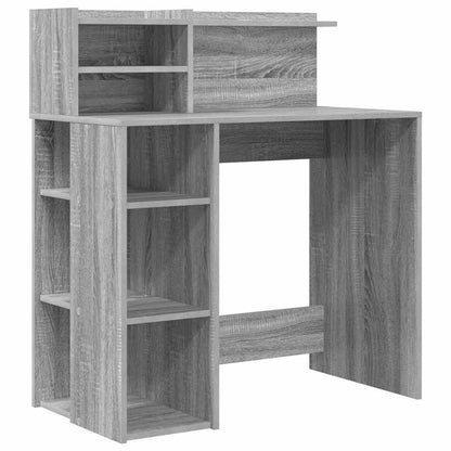 Bureau met plank Grijs Sonoma 90 x 48 x 101,5 cm Bewerkt hout
