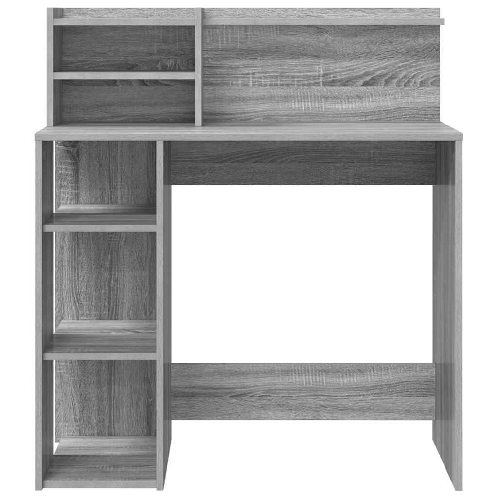 Bureau met plank Grijs Sonoma 90 x 48 x 101,5 cm Bewerkt hout