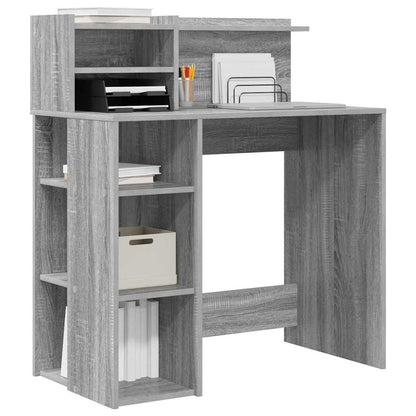 Bureau met plank Grijs Sonoma 90 x 48 x 101,5 cm Bewerkt hout