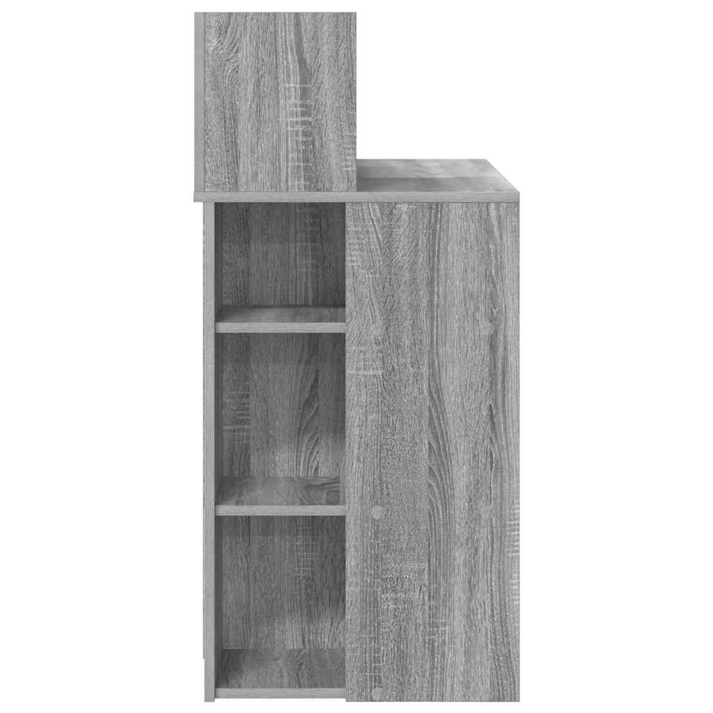 Bureau met plank Grijs Sonoma 90 x 48 x 101,5 cm Bewerkt hout