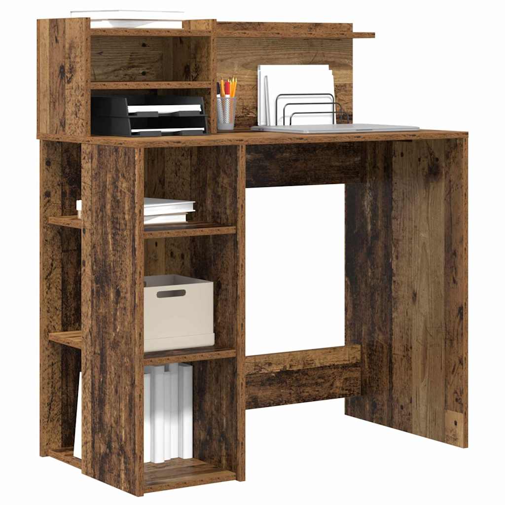 Bureau met plank Oud Hout 90 x 48 x 101,5 cm Bewerkt hout