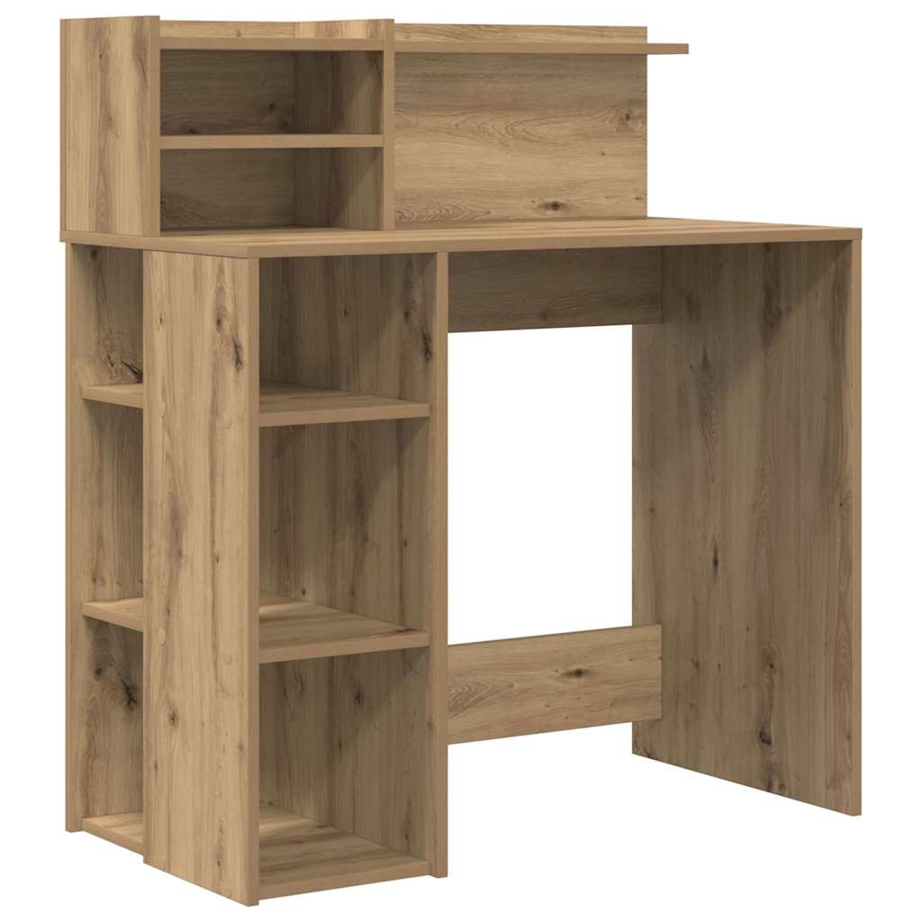 Bureau met plank Artisan Eiken 90 x 48 x 101,5 cm Bewerkt hout