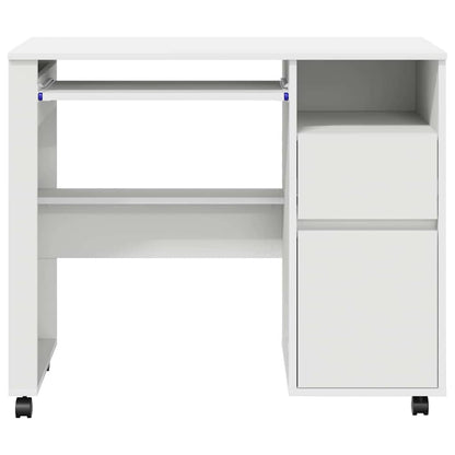 Bureau met Wielen met lade Wit 91 x 50 x 77 cm Bewerkt hout