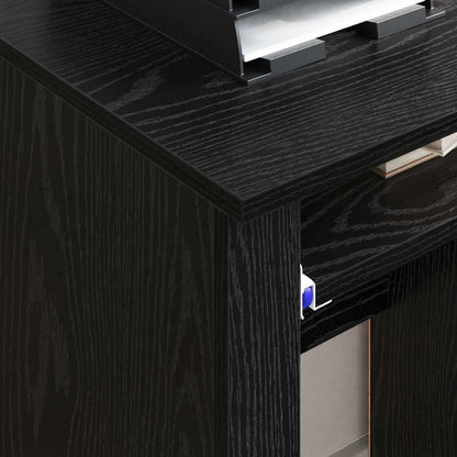 Bureau met Wielen Zwart Eiken 91 x 50 x 77 cm Bewerkt hout