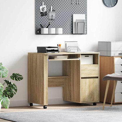 Bureau met Wielen Sonoma Eiken 91 x 50 x 77 cm Bewerkt hout