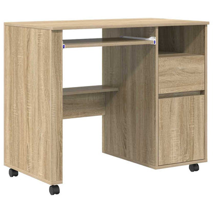 Bureau met Wielen Sonoma Eiken 91 x 50 x 77 cm Bewerkt hout