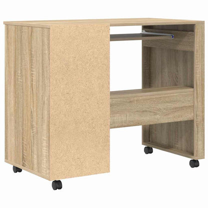 Bureau met Wielen Sonoma Eiken 91 x 50 x 77 cm Bewerkt hout