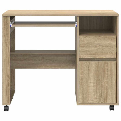 Bureau met Wielen Sonoma Eiken 91 x 50 x 77 cm Bewerkt hout